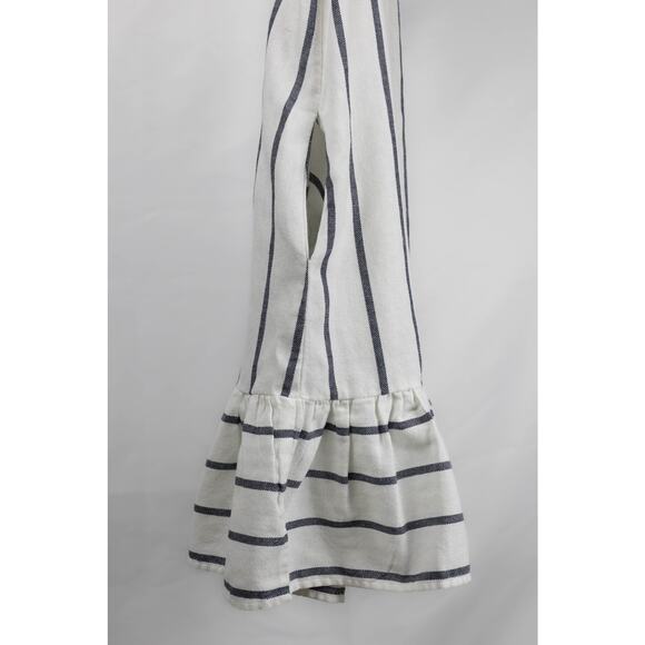 Suzanne Betro Size Small Dress Off-Shoulder Ruffled Striped Blue & White - Picture 3 of 5